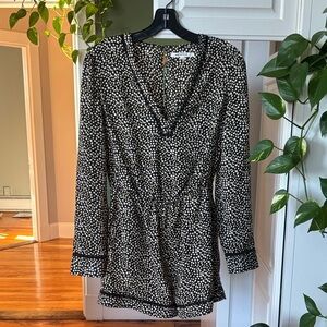 Black White and Yellow Polka Dot Romper